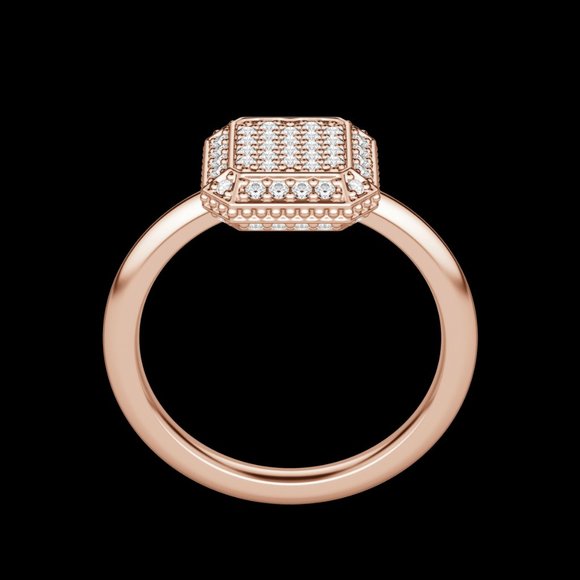 Asscher Pavé Ring - Picture 9 of 9